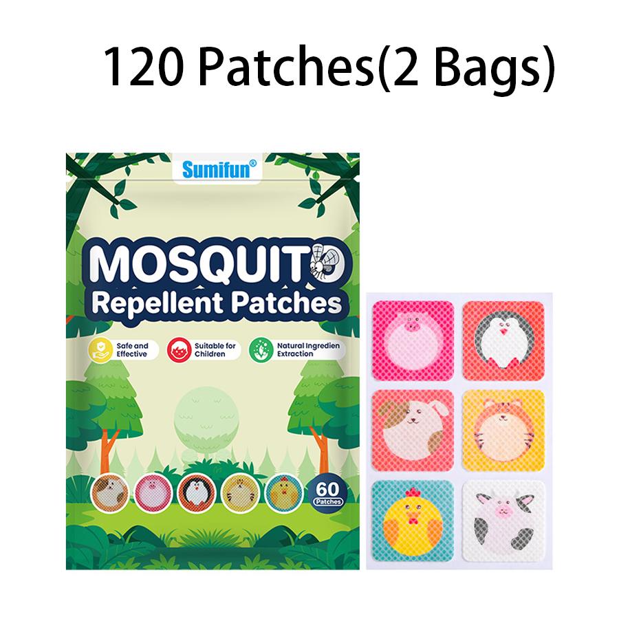 

Sumifun 60/120 шт. Мультяшные пластыри от комаров Натуральные Нетоксичные Репеллентные пластыри от комаров Детские Противозудные Репеллентные пластыри Лето На открытом воздухе Незаменимые. 120PCS(2 Bags)