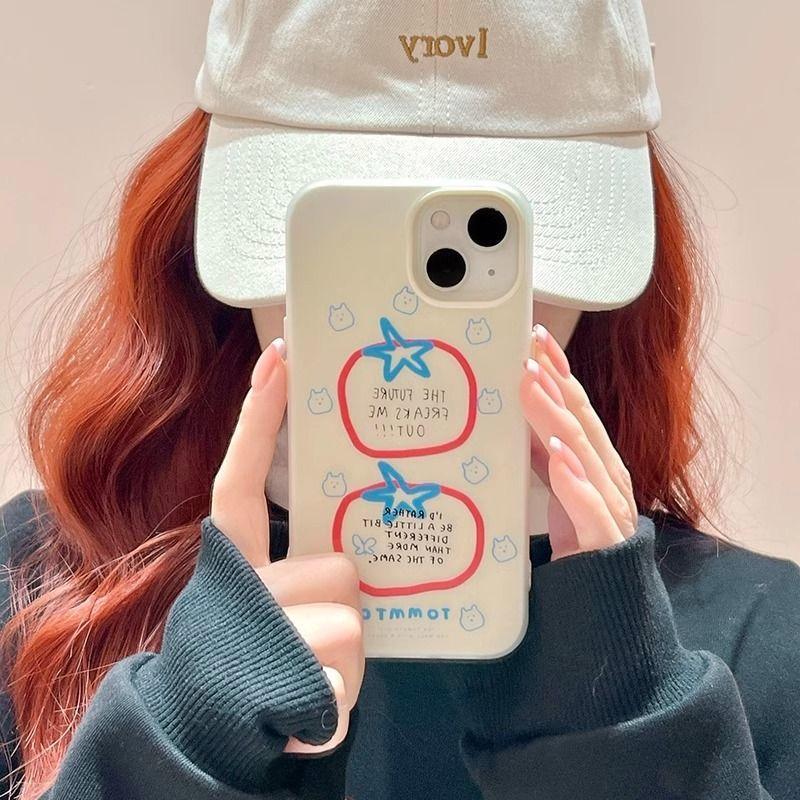 Graffiti Coconut Tree Tomato Apple 16 15promax Mobile Case Applicable To IPhone 14 Skin Scrub 13 17 Sets