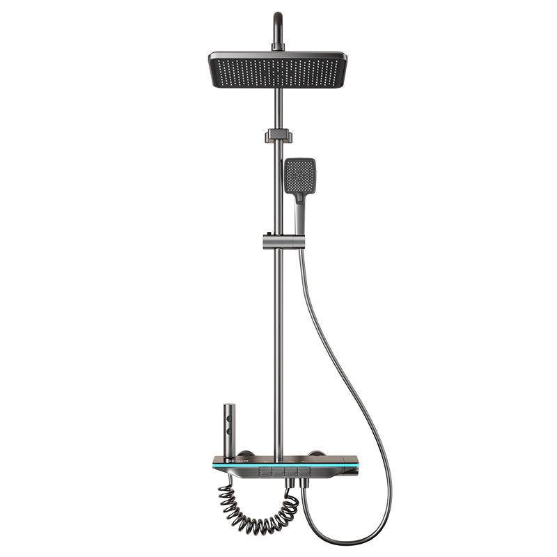Space Aluminum Digital Display Shower Head Set