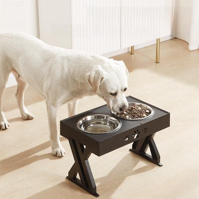 Large Double Dog Bowl: Anti-Knockover, Elevated Design for Food & Water