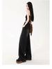 Plus Size Retro Black High-Waist Jeans for Women - Slimming, Wide-Leg, Floor-Length