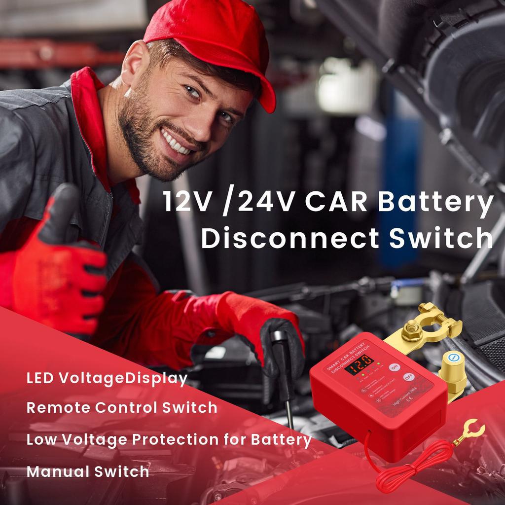 New Remote Car Battery Disconnect Switch Smart Voltage Kill Switch 240A 12V For Vehicle RV Truck Boat ATV Prevent Battery Drain