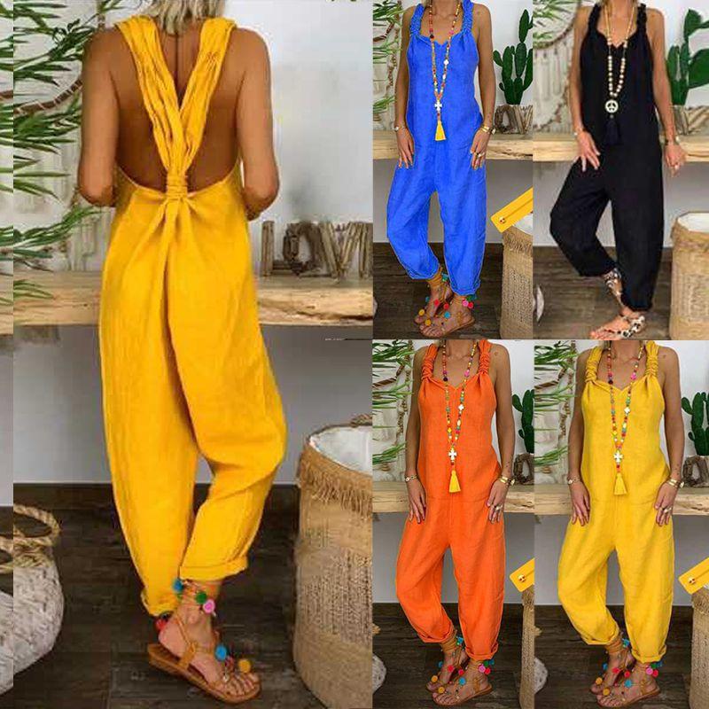 Stylish Women Casual Loose Jumpsuit With Sleeveless Design For Effortless Chic