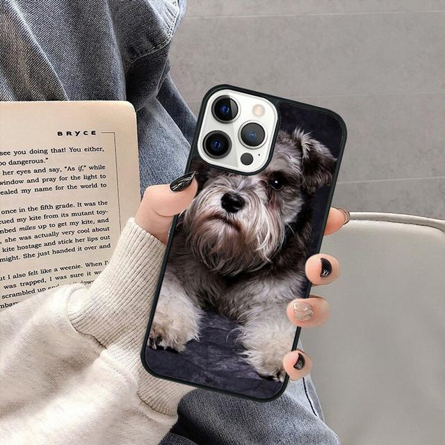 Cute Miniature Schnauzer Puppy Phone Case Cover for iPhone 17 Air 16 16e 15 13 14 11 12 Pro Max Max Plus Coque Fundas Shell
