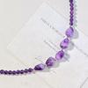 4Mm Natural Amethyst Design Clavicle Chain Necklace