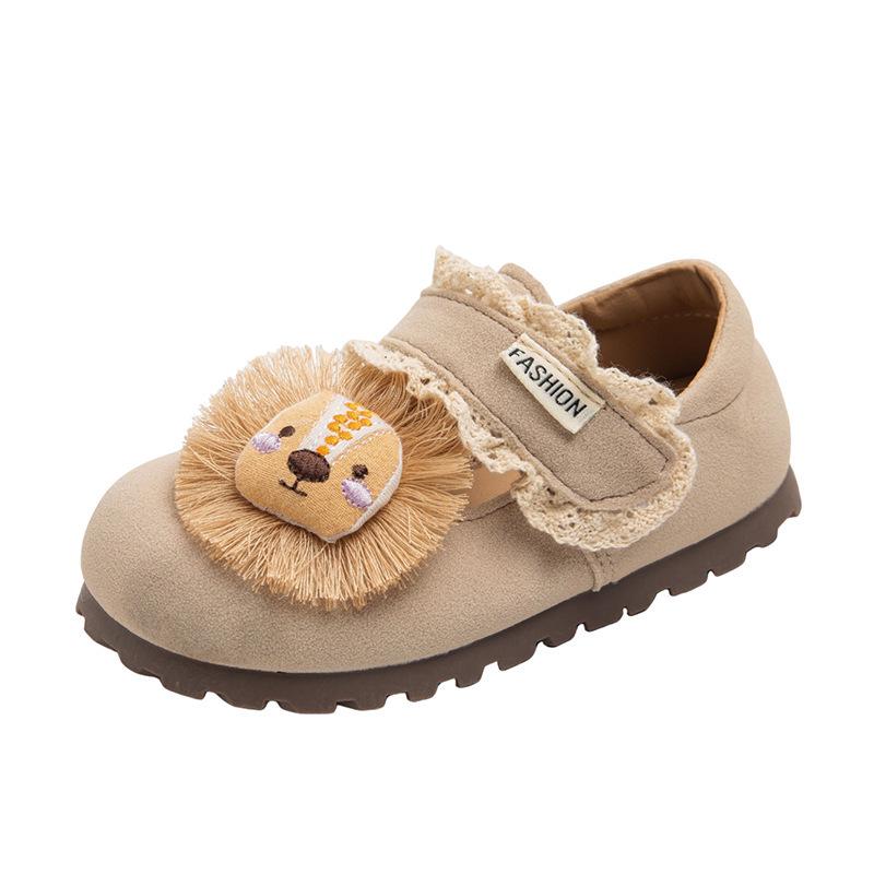 

Осінь 2025 Мультяшні Шкіряні Балетки для Дівчат - М які та Милі 18 cm бежевий