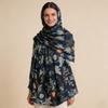Foulard in Seta Floreale Stile Coreano: Sciarpa da Donna Leggera, Calda e Versatile Autunno/Inverno