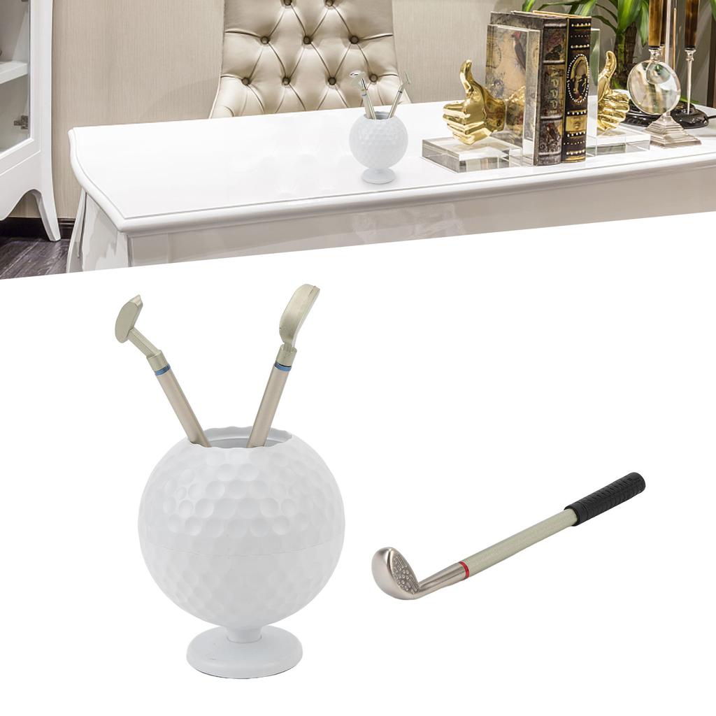 Stifthalter in Golfballform Dekorative Schreibtisch-Stiftaufbewahrung Behälter für Büro, Zuhause, Arbeitszimmer Weiß