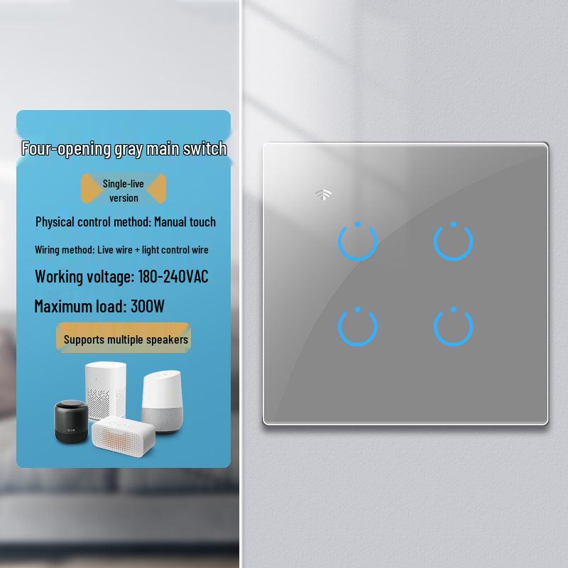 Zhengshang C4 Graffiti Smart WiFi+RF Switch, EU Standard, Voice-Controlled for Alexa & Google.