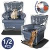 1/2Pcs Couch Cover Plastic Transparent Cat Scratch Protector Waterproof Sofa Cover Dust Proof Single Sofa Protective Cover