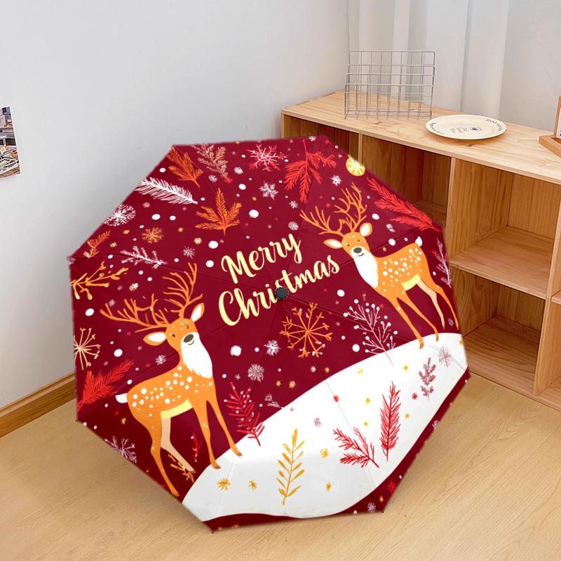 

1 PC Automatic Folding Umbrella - Santa Claus in a Nutshell Jacket Pattern, Portable & Foldable Design with 8 Ribs, Christmas Birthday Gifts