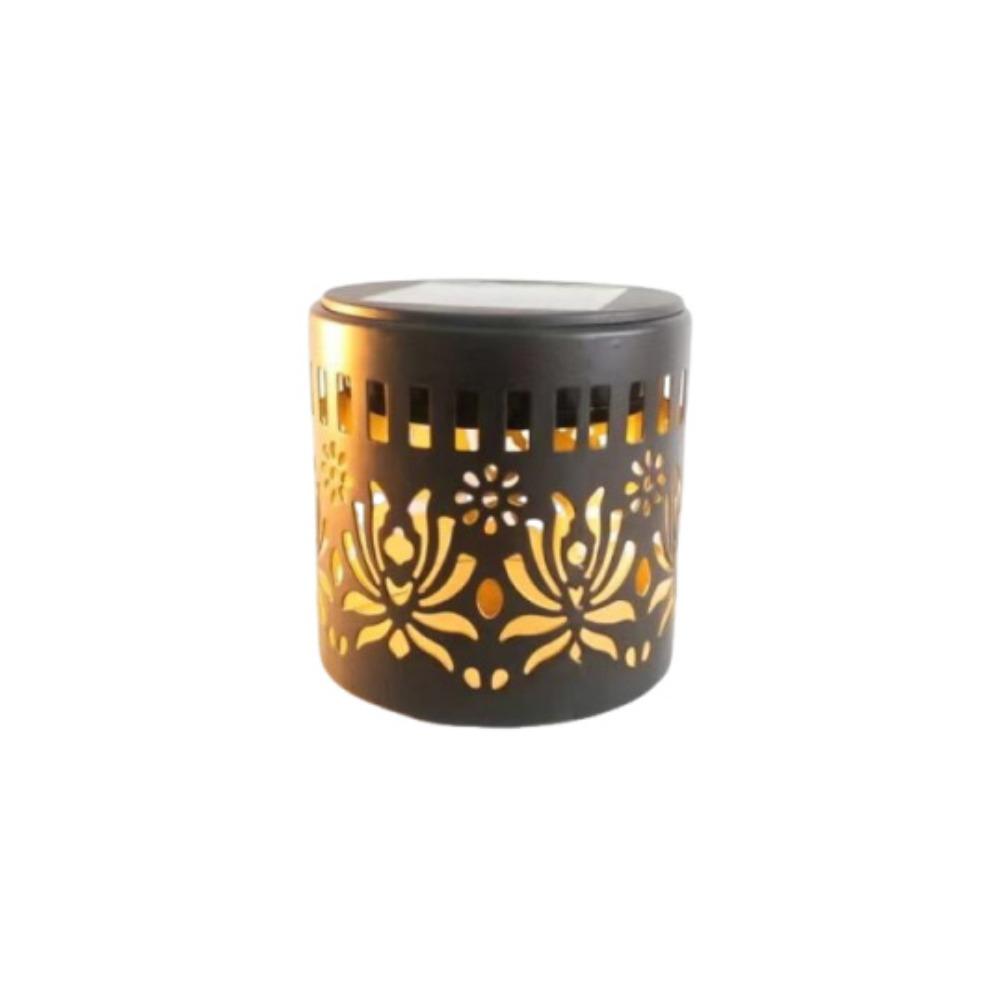 Hollow Solar Projection Lamp Flower Design Wall Mount Lamp Practical Outdoor Garden Light House