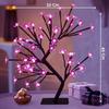 18-Inch LED Cherry Blossom Bonsai Tree Lamp with 28 Pink LEDs | Adjustable Silicone Branches | Corded Electric Night Light for Room, Home & Gift Décor