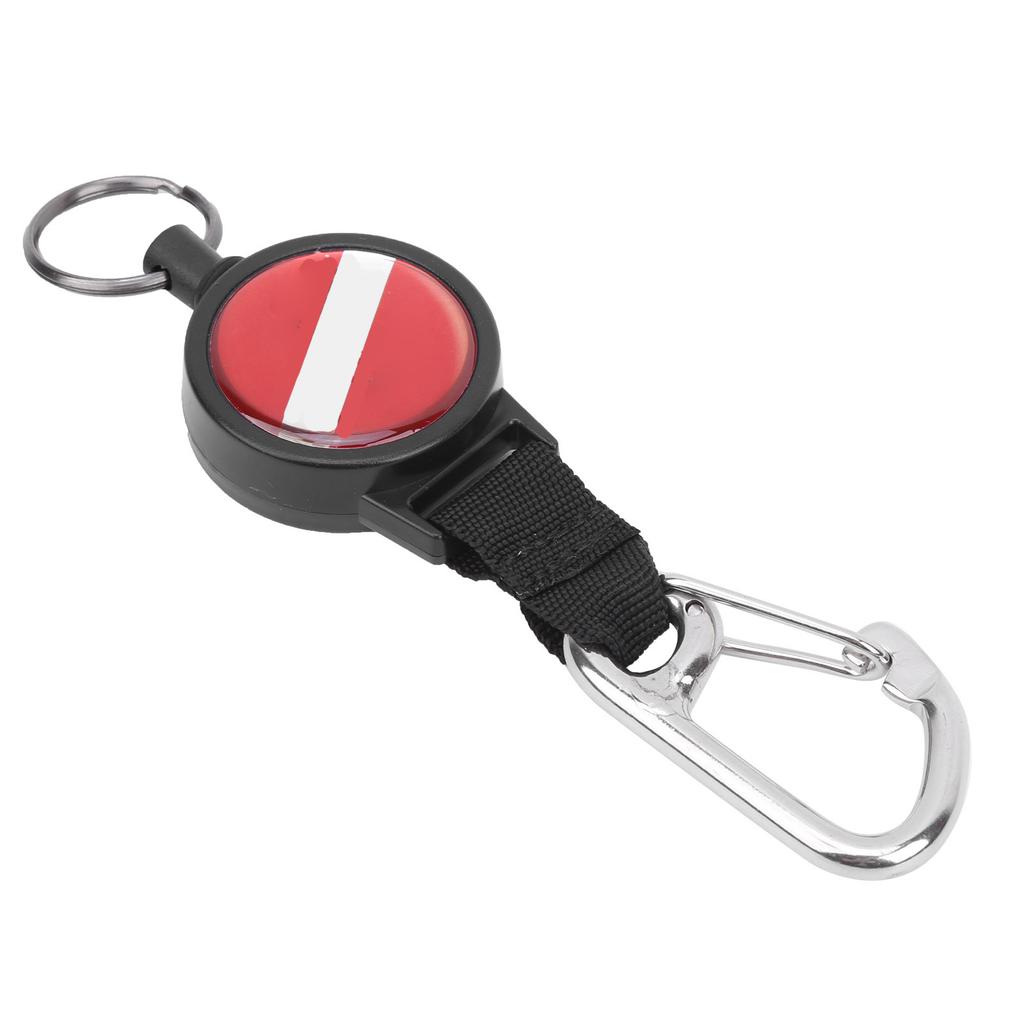 Diving Stainless Steel Wire Stretch Spring Rope Lanyard Antilost Key Ring BCD Accessory