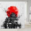 Japanese Koi Fish Shower Curtain Cherry Blossoms Bath Curtain Kids Boys Girls Botanical Flowers Floral Print Bathroom Shower