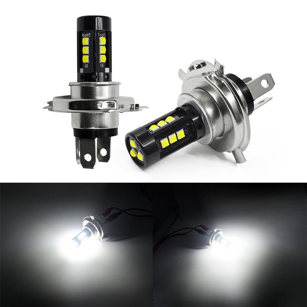 LED Motorcycle Headlight White High Low Beam Headlight Lamp Bulbs 12V Fog Light H4 BA20D P15D For Moto Scooter Tricycle
