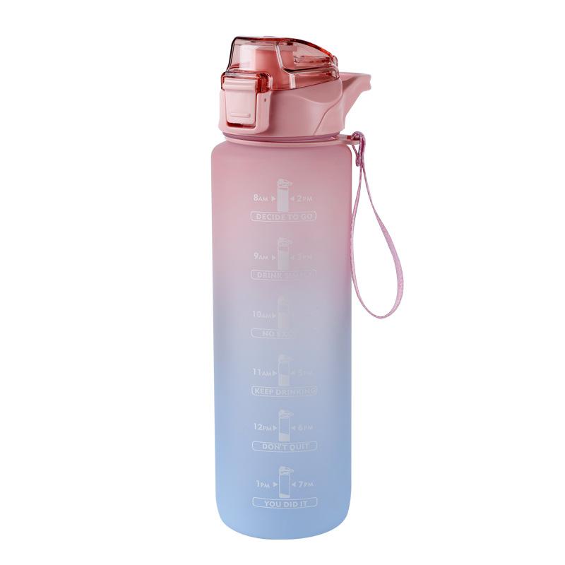 1000ml Stay Hydrated and On Track with Our Gradient Color Sports Water Bottle with Time Marker Perfect for Outdoor Fitness