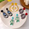 Small Daisy Flower Acrylic Earrings, Simple Design Irregular Earrings Contrasting Color Earrings Women