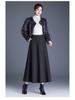 2025 Autumn/Winter Wool Cashmere High-Waisted A-Line Pocket Skirt, Mid-Length.