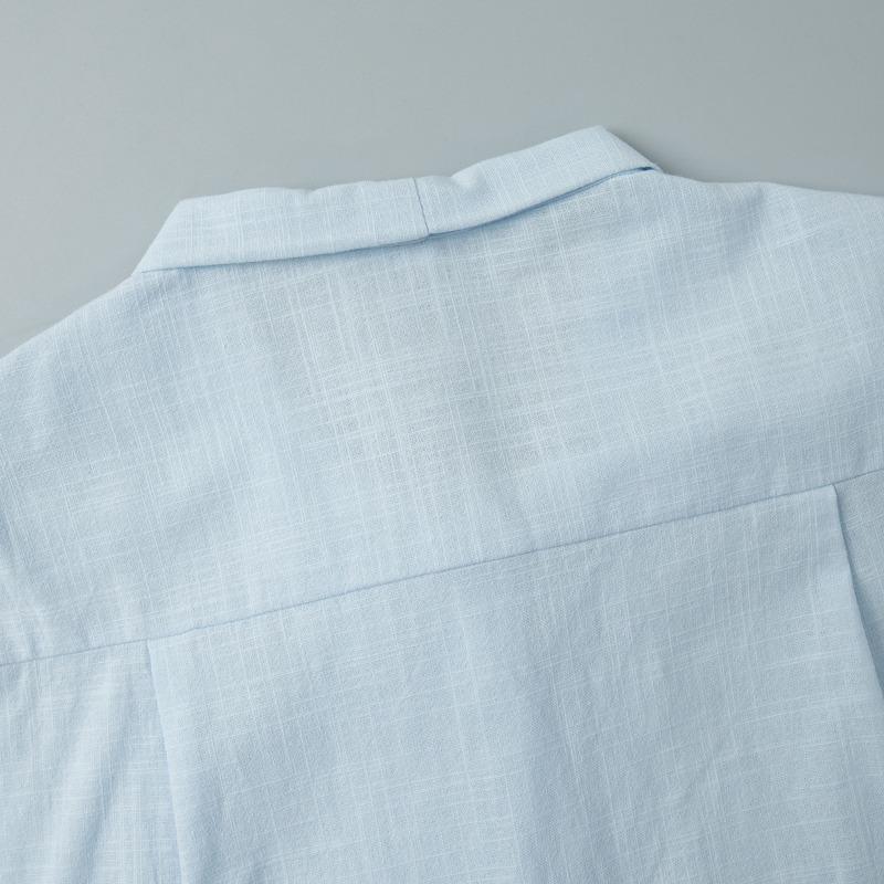 Fashion Cotton Strap Shirt for Women Spring Autumn Bandage Elegant Solid Color Slim Fit Top Commuting Casual Simple Long Sleeve Blouse Sweet Clothing