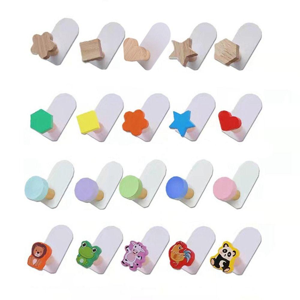 

Декоративный перфоратор Свободный настенный дверной держатель Креативный деревянный крючок Вешалка для полотенец Настенный подвесной крючок для животных