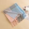 Korean Style Sweet Plaid Imitation Cashmere Scarf for Women Korean Dongdaemun Versatile Plaid Warm Scarf Shawl