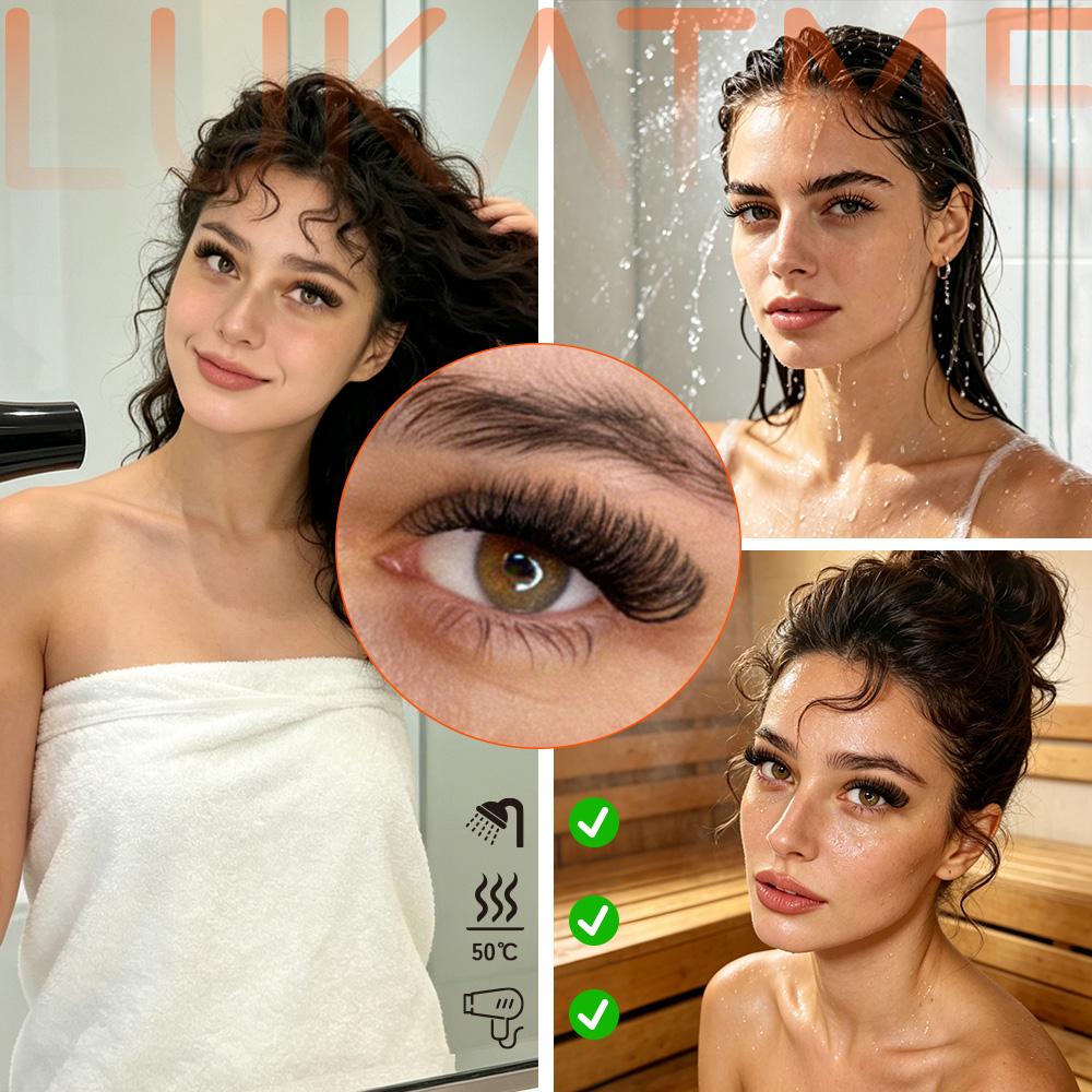 8PCS/BOX LUKATME Premade Fans YY W Shape Curl D/M 7-15mm Mix Style YY 4D 5D 6D 7D Wholesale False Eyelash Supplies Brown Lashes