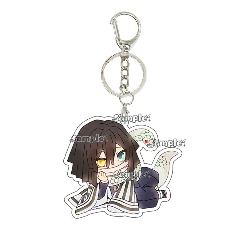 Cartoon Acrylic Nezuko Agatsuma Zenitsu Tomioka Giyuu Peripheral Keychain Pendant Decoration Fans Cute Accessory Ornaments Gifts
