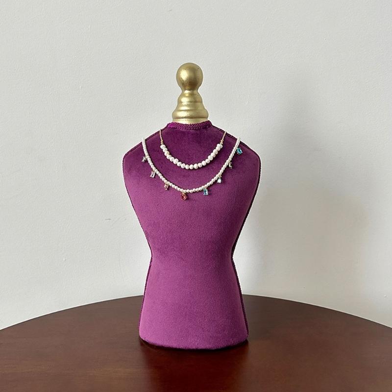 Jewelry Bust Stand Velvets Surfaces Alloy Structure Modern Design Trade Show Retail Display Accessories Organizers