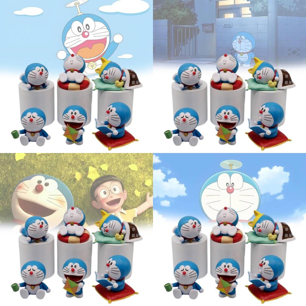 Adorable Doraemon Figurine Cute Pvc Collectible 7cm Relaxing Desktop Decoration Model
