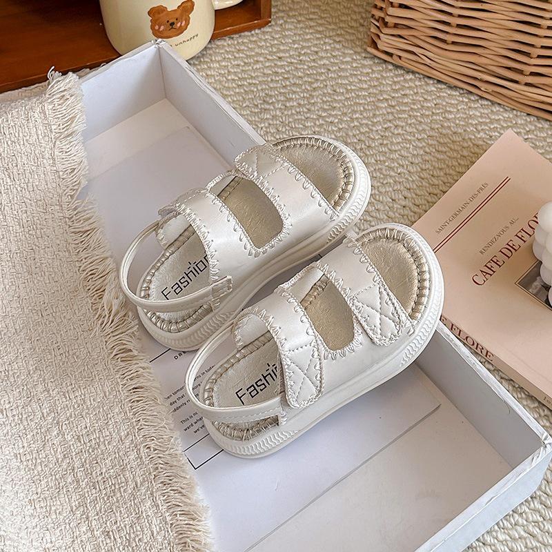 Silver Soft Sole Princess Sandals for Girls - 2026 New Open Toe Summer Beach Shoes 24