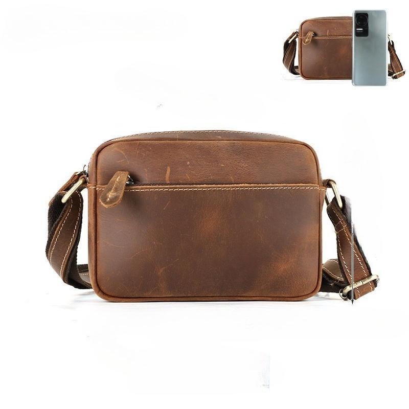 High-end men's messenger bag men's all-cowhide shoulder bag men's bag genuine leather retro messenger bag messenger bag