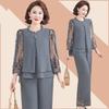 Elegantiškas dviejų dalių komplektas su rankovėmis moterims vasarai