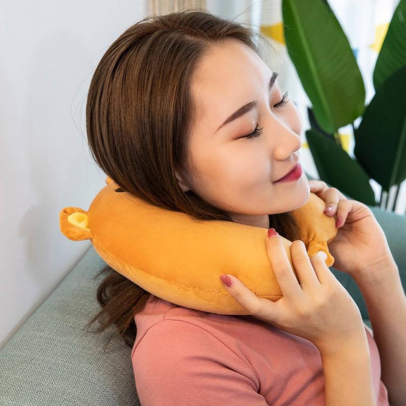 Cartoon Pp Cotton U-shaped Pillow Boutique Embroidery Soft Pp Cotton Filled Cute U-shaped Pillow Lunch Break Pillow