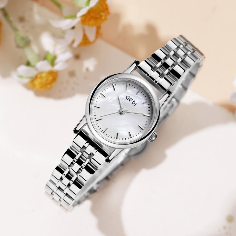 Gedi Pearl Mother Of Pearl Dial Womens Quartz Watch With Waterproof Mineral Glass For Daily Use