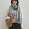 Neev Chunky Tassle Wool Muffler (Gray)