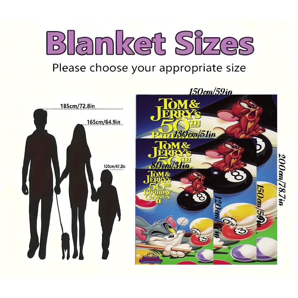 Tom & Jerry's 50th Birthday Classics II VHSBlanket Flannel Throw Blanket for Sofa, Bed, Travel, Camping, Office