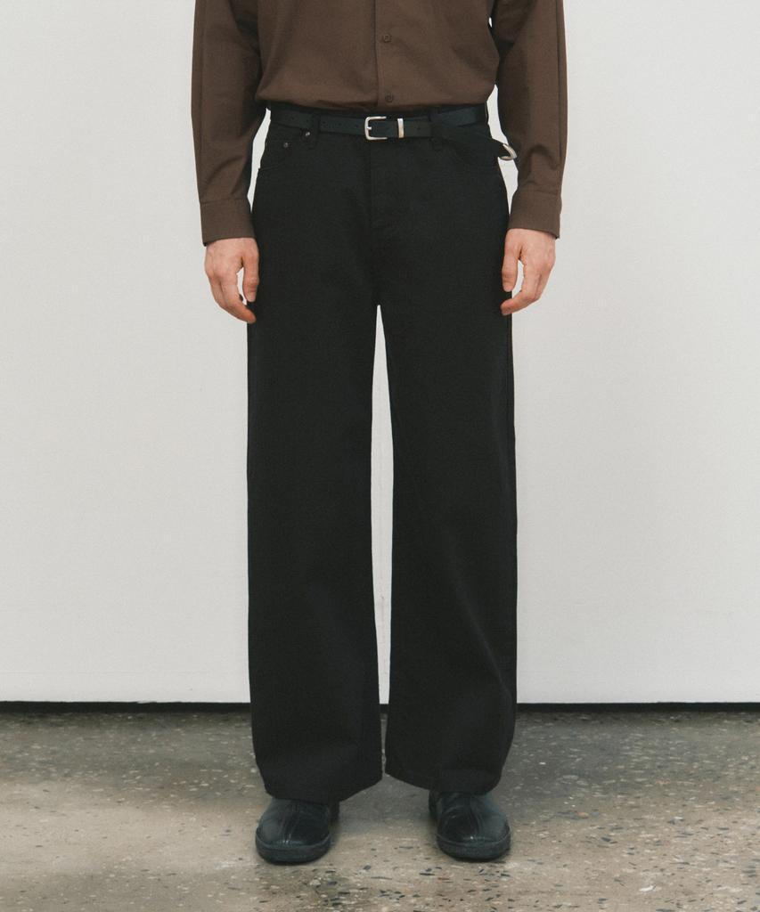Wednesday Oasis Herringbone Pure Cotton Pants_Black(W25-Pt24)