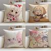 Gentle NNyanko DaysS Cushion Cover Breathable and Skinfriendly Linen Pillowcase Square Removable and Washable Cushion