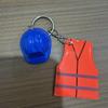 1Pc Creative Vest And Safety Helmet Shaped Keychain Night Travel Reflective Warning Sign Pendant For Backpack Accessories