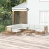 Vidaxl 12-Cz. Garden Furniture Set, Cream Cushions, Bamboo