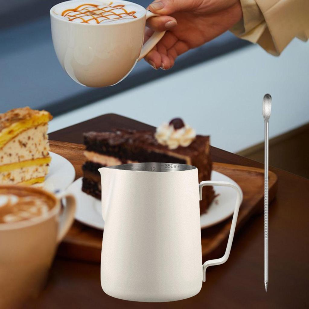 12/350ml Milk Frothing Pitcher Espresso Coffee Steaming Decorative Art Pen Stainless Steel