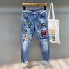 Men Jeans Fashion Street Hip-Hop Jeans Male Punk Style Denim Pants Summer Spring Men Stretchy Slim Fit High Quality Mans Jeans