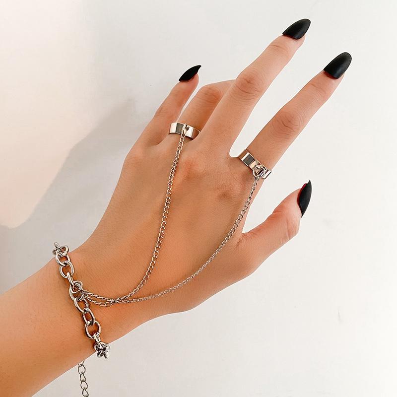 IF ME Personalized Butterfly Snake Ring Set Gold Silver Chain Ring for Women Accessories Jewelry