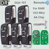 DR GQ4-76T 4A Chip 433MHz Keyless Go Autoschlüssel Fernbedienung 68374994 Für Dodge RAM Pickup HD 1500 2500 3500 4500 5500 2019-2021
