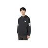 Adidas Logo Hooded Zip-Up Long Sleeve Jacket Men Jacket Black JD4827