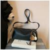 Monochromatic PU shoulder bag with zipper for women all-purpose crossbody bags feminine fashion
