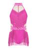 Girls Latin Dance Bodysuit Sleeveless Cutout Back Design Sheer Mesh Patchwork Shiny Rhinestones Tassel Leotard