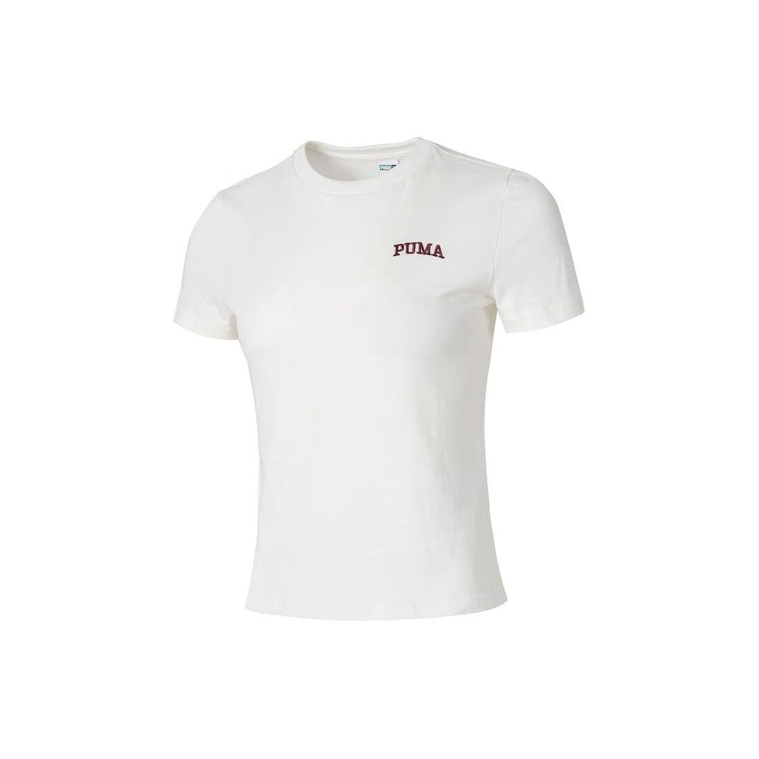 (WMNS) PUMA Wordmark Logo T-shirt Small Fit  White  Women s 630356-65 L