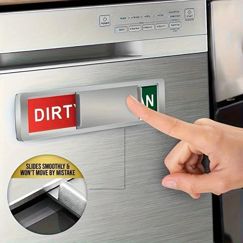 2Pcs Dishwasher Magnet Clean Dirty Sign for Dishwasher Or Refrigerator, Magnetic Clean Dirty Dishwasher Magnet Indicator Marker